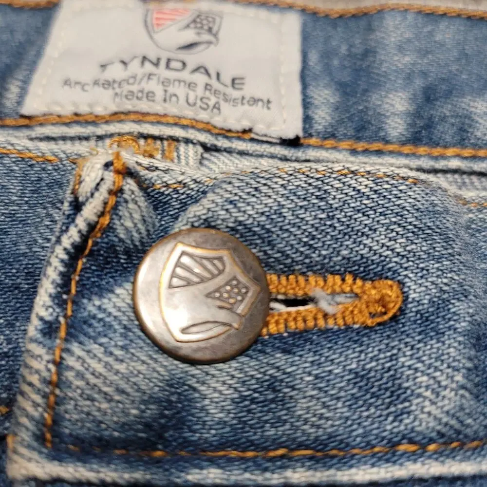 Tyndale Jeans Men 38x26*Flame Resistant FR Workwear Relaxed Broken In FRMC Denim